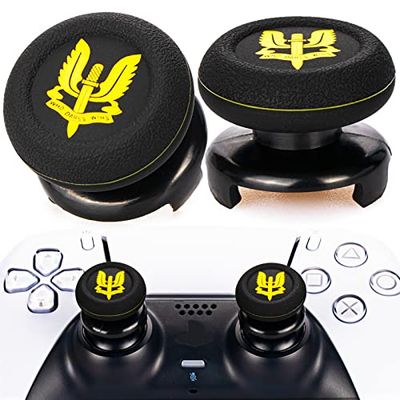 Playrealm FPS Thumbstick Extender & Printing Rubber Siliconen Grip Cover 2 Sets voor PS5 Dualsenese & PS4 Controller (SAS Who Dares Wins)