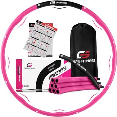 GATE FITNESS Hoelahoep voor volwassenen en kinderen, om af te vallen, 1,2 kg, 1,5 kg, 2 kg, 6 tot 8 segmenten, hoelahoep met golfdesign, voor beginners en gevorderden, fitnessbanden met schuim