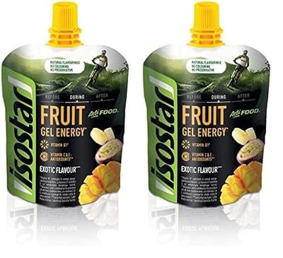 Isostar - Actifood Exotic Fruits - Gel Énergétique Source de Glucides et de Vitamines - Apport en Energie - 199482 (Lot de 2)