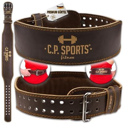 C.P.Sports Gewichtheffen Riem XXS - XXXXXXL - Leer - Bodybuilding Riem, Trainings Riem, Gewichtheffen Riem Heren Dames
