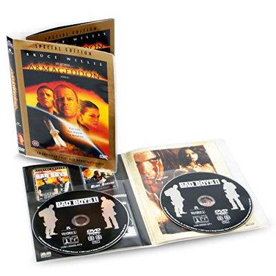 Djois 3L 10280 - Fundas Dobles para DVD Con Espacio para Carátula (2 DVD y Portada) - 50 Unidades, Transparente