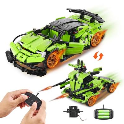 VEVOR Robot Giocattolo STEM Kit di Costruzione per Auto Robot Telecomandate RC 461 Pezzi Controllo APP, Giocattolo di Costruzione STEM Telecomandato per Bambini 2 Funzioni 280 x 130 x 150 mm