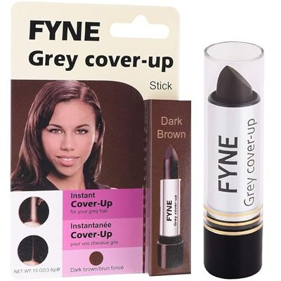 FYNE Root Touch Up Cover Stick - Instant Dark Brown Grey Hair Cover Up - Magic Retouch Temporary Hair Colour for Men & Women