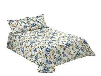 VIANTALA SYLVIA 104 Conjunto de lençóis, cama 150, algodão, azul e branco