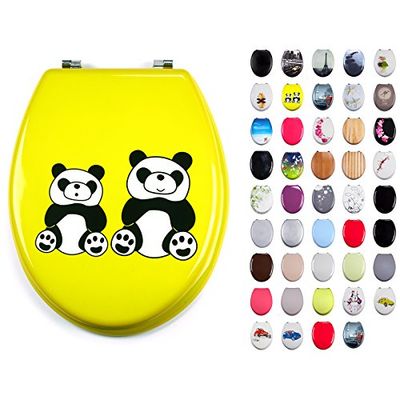 MSV 141277 Panda Abattant WC Acier Inoxydable/MDF Multicolore 30 x 20 x 15 cm