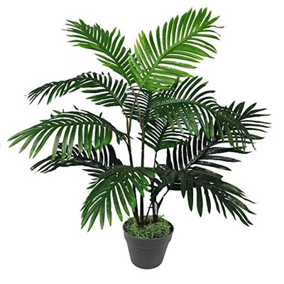 Leaf - Palmeira, tipo de reca, artificial, 90 cm, planta de tamanho grande, cor verde