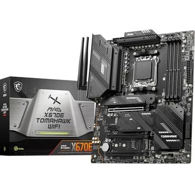 MSI MAG X670E TOMAHAWK WIFI Motherboard, ATX - Supports AMD Ryzen 9000 / 8000 / 7000 Series Processors, AM5 - 80A SPS VRM, DDR5 Memory Boost 6600+MHz/OC, PCIe 5.0 x16, M.2 Gen5, Wi-Fi 6E