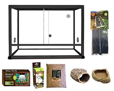 REPTILES PLANET Elégance Kit Terrarium en Aluminium pour Serpent Noir 80 x 45 x 45 cm