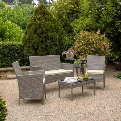 Kit Conjunto De Mesa, Sofa Y 2 Sillones