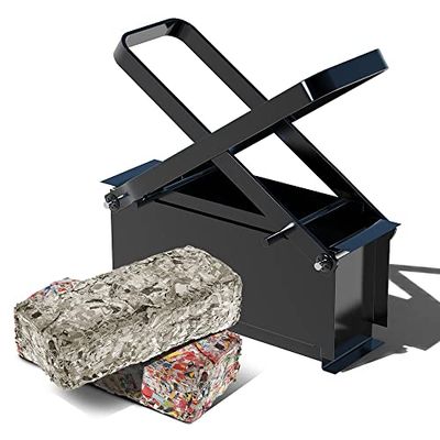 VOUNOT® Presse Briquette de Papier en Acier Compacteur de Papier de Recyclage Manuel Fabricant de Briquettes et de Bûches de Papier pour Chauffage Poêle à Feu Noir, L
