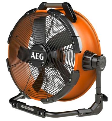 AEG BDF18-0 Draadloze bouwplaatsventilator, 18 volt, hybride borstelloos, diameter 57,5 cm, 6 snelheden, speciaal voor grote oppervlakken (zonder batterij)