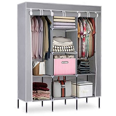 Massido Wardrobe, light grey, 45 x 130 x 175 cm