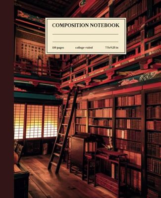 Composition Notebook College Ruled Vintage: Japanese Library: Perfect for Creative Notes and Artistic Sketches