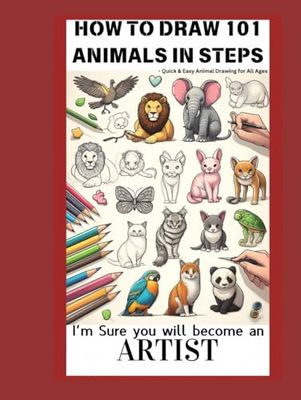 How to Draw 101 Animals in Steps | Simple Animal Drawings in a Few Easy Steps | For All Ages and Skill Levels | Fun & Easy Art for Everyone: Master the Art of Drawing 101 Animals, One Step at a Time.