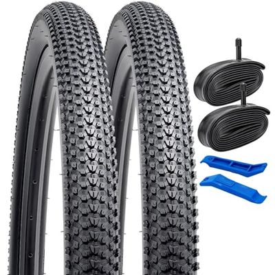YunSCM 2Pcs Pieghevole 26 pollici pneumatici 26X1.95 ETRTO 50-559 e 26 pollici Camera d'aria AV32mm valvola Schrader, compatibile Bicicletta 26X1.95 26X2.0 Copertoni e Camera d'aria