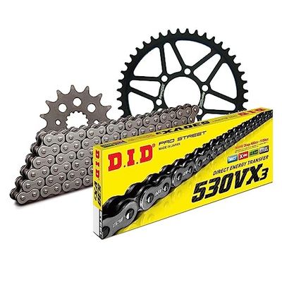Kettingset DID staal 530VX3 / 104 klinkslot voor Suzuki GSX E S L 400 cc bj. 1980-1982