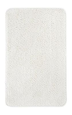 andiamo - Tappetino da bagno in microfibra lavabile, Oeko-Tex 100, rettangolare, colore: panna, bianco, poliestere, 50 x 50 cm