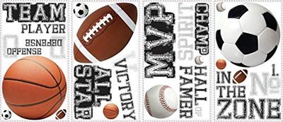 RoomMates RMK1705SCS All Star Sports Saying Peel and Stick Wall Decals