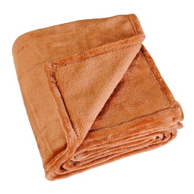 Linder Plaid, Poliéster, Caramelo, 130x180, 2