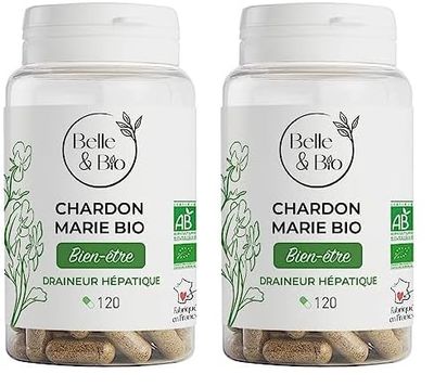 DIGESTION - Chardon Marie Bio - DETOX FOIE - Certifié Ecocert - Pilulier 120 Gélules - Fabriqué en FRANCE (Lot de 2)