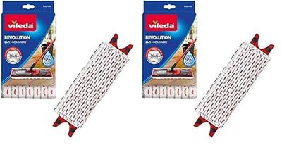 Vileda Revolution Panno Ricambio | Confezione da 2 | Adatto per Revolution e Revolution Turbo | per tutti i tipi di pavimento | Rimuove oltre il 99% di batteri solo con acqua.