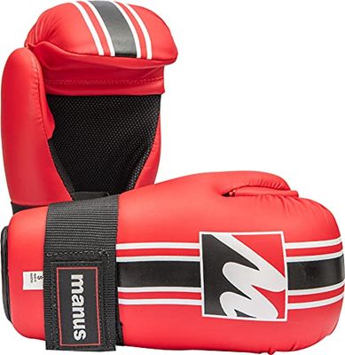 manus 5242-4006, Guanti da Ricevitore per Football Americano Unisex-Adulti, Rosso-Rosso, XL