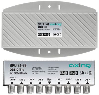 Axing SPU 81-02 DiSEqC 2.0 Schakelaar 8 x Twin-LNB in 2 voor buitenmontage