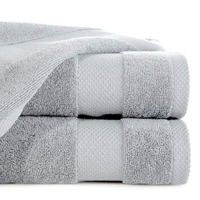 Eurofirany Andrea Handdoekenset, badhanddoek, saunahanddoek, washandje, luxe kwaliteit, absorberend, 100% katoen, 400 g/m², verpakking van 3 en 6 stuks, lichtgrijs, 70 x 140 cm/1 stuk. 3 stuks, 3 stuks