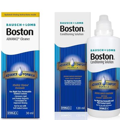 Boston Advance Cleaner & Advance Conditioning Solution, 1x 30ml Cleaner, 1x 120ml Conditioner Contact Lens Solution for Rigid Gas Permeable & Hard Contact Lenses