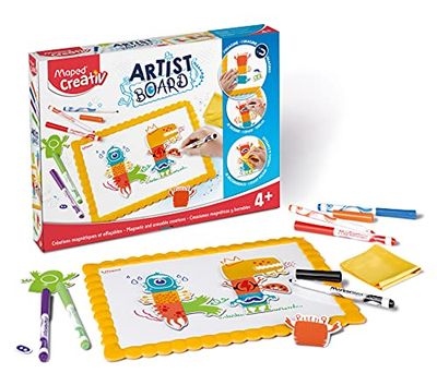 Maped - Creativ - Kit magnetico da 21 pezzi per artisti, per disegnare e giocare, per bambini, aumenta le abilità creative, gioco magnetico unico, vibrante, pennarelli sicuri, kit artistico tutto