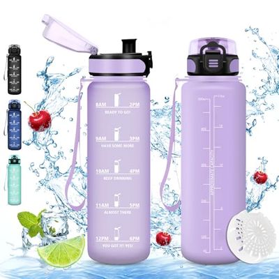 Vikaster Sportdrinkfles, 0,5 l, BPA-vrije drinkfles, fiets, lekvrij, geschikt voor koolzuurhoudende dranken, drinkfles voor fiets, fitness, school, kinderen, outdoor