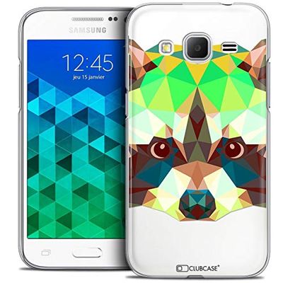 Caseink - fodral för Samsung Galaxy Core Prime (G360) [Crystal HD Polygon Series Animal - Rigid - Ultra tunn - tryckt i Frankrike] tvättbjörn