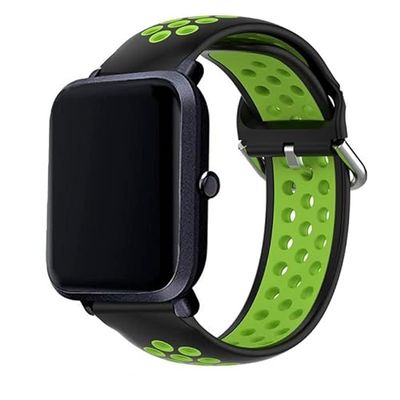 Universalrem 20 mm Amazfit Bip/GTS/Bip Lite/Huawei/Samsung/Cool Oslo gummi svart-grön