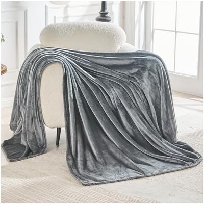 GC GAVENO CAVAILIA Manta de Forro Polar Sherpa Doble, 150 x 200 cm, Manta de Franela para acurrucarse, Color carbón