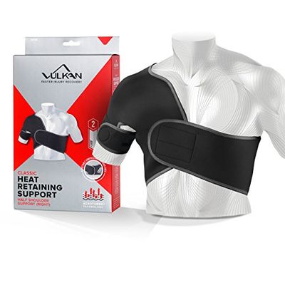 Vulk Op klassieke rechterhelft schoudersteun, klein, schoudersteun, AC joint ondersteuning en luxes, schouderbanden voor mannen en vrouwen, tandclip voor sporters en fitnesstraining