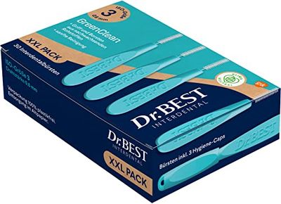 Dr.BEST GreenClean Interdental, Bigpack Size 3, 30 pezzi – Spazzole interdentali per una pulizia delicata degli spazi interdentali