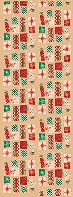 Doge Milano Chemin de cuisine, 100% Made in Italy, Tapis antitache avec impression numérique, Tapis antidérapant et lavable, Modèle de Noël - Alvaro, 140x52 cm