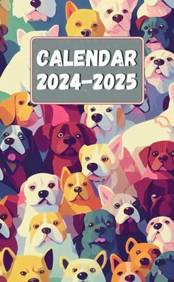 Dogs Pocket Calendar 2024-2025 for Purse: 2 year pocket planner 2024-2025 for purse | Dogs Seamless Soft Cover Gift Model3 | Small Size 4 x 6.5 Inch