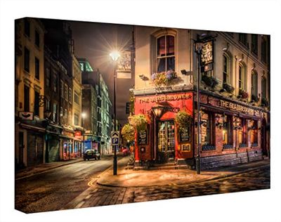 Ccretrolights Londoner gata belysta bilder med LED-belysning, av polymetylmetakrylat, flera färger, 60 x 80