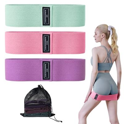 Good Nite Bandas de Resistencia de 3 Niveles para glúteos, Bandas de Tela para glúteos, para Entrenamientos específicos de piernas, glúteos, Bandas de Ejercicio para el hogar, Fitness, Yoga y Pilates