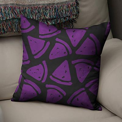BonaMaison Fundas para Cojínes, Morado y Negro Funda de Almohada Silla Oficina Cama Decorativa Moderna Decoración del Hogar Habitación, 43x43 Cm - Diseñado y Fabricado en Turquía