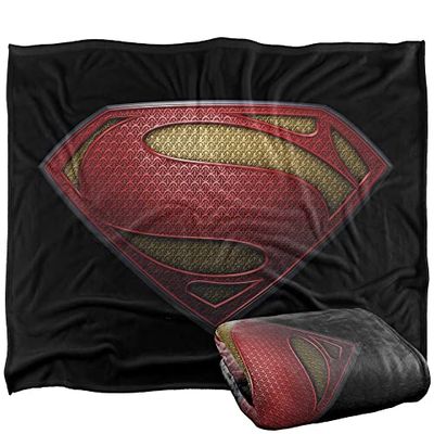 SUPERMAN, MAN OF STEEL LOGO Silky Touch Super Soft Throw Blanket 152 x 127 cm