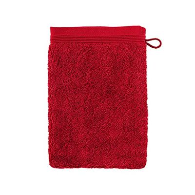 möve Superwuschel wash glove 15 x 20 cm made of 100% cotton, ruby