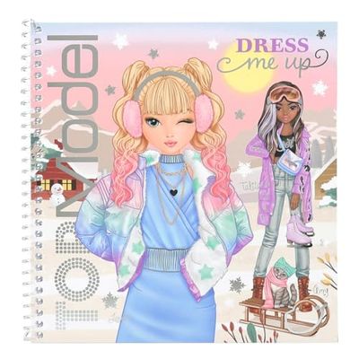 Depesche 12722 TOPModel Dress Me Up Winter Wonder - Stickerboek met 24 pagina's voor het ontwerpen van chique outfits, kleurboek met 11 stickervellen