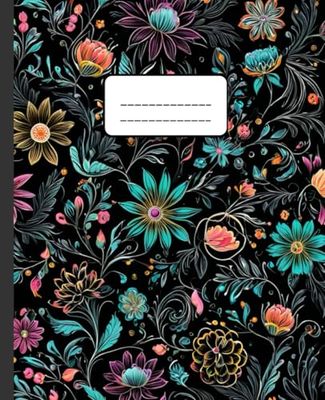 Vintage Floral Composition Notebook:: College Ruled Journal withFlower Design for School, Work, and Home
