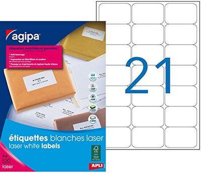 Etiquettes blanches format 63.5x38.1 par 2100 étiquettes