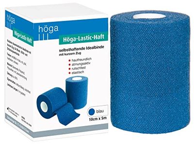 Höga lastic-haft Bandage de bleu, (autocollant) Idéal cohésif très peu avec train – 10 cm x 5 m, respirant, antidérapant, élastique
