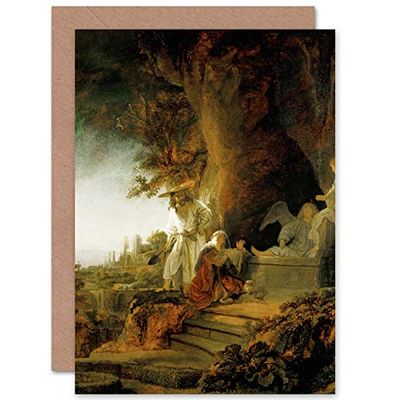 Artery8 Rembrandt Christ And St Mary Magdalen At The Tomb Fine Art Greeting Card Plus Envelope Blank Inside Cristo