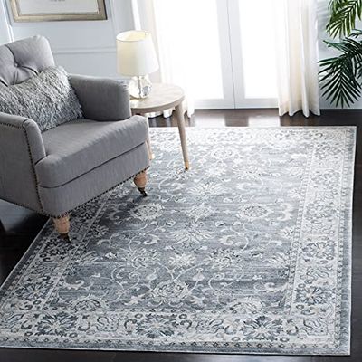Safavieh Tapis Traditionnel pour Salon, Salle à Manger, Chambre à Coucher - Collection Isabella - Poils Courts - Gris et crème - 160 x 229 cm