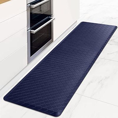 HappyTrends Tappeto da cucina antifatica, 43,9 x 152,4 cm, antiscivolo, impermeabile, comodo, ergonomico, per cucina, pavimento, casa, ufficio, lavandino, lavanderia, blu